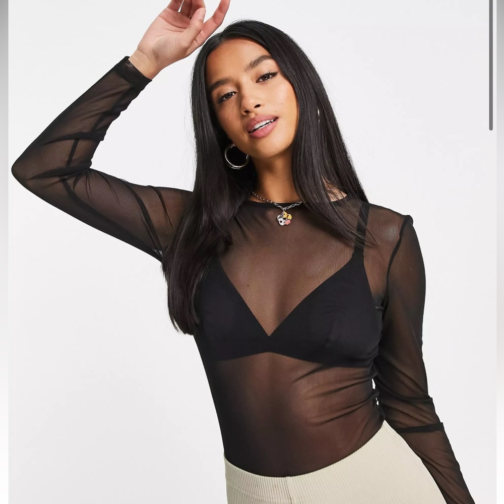 Long sleeve mesh sheer bodysuit 🖤